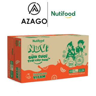 Thùng 48 hộp nuvi sữa tươi trái cây tươi vị cam 180ml c01az - thương hiệu nutifood - azago