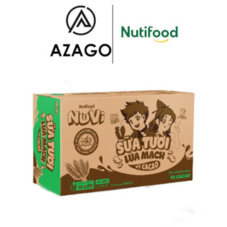 Thùng 48 Hộp NuVi Sữa Tươi Lúa Mạch Vị Cacao 180ml   - Thương Hiệu NUTIFOOD - AZAGOHN