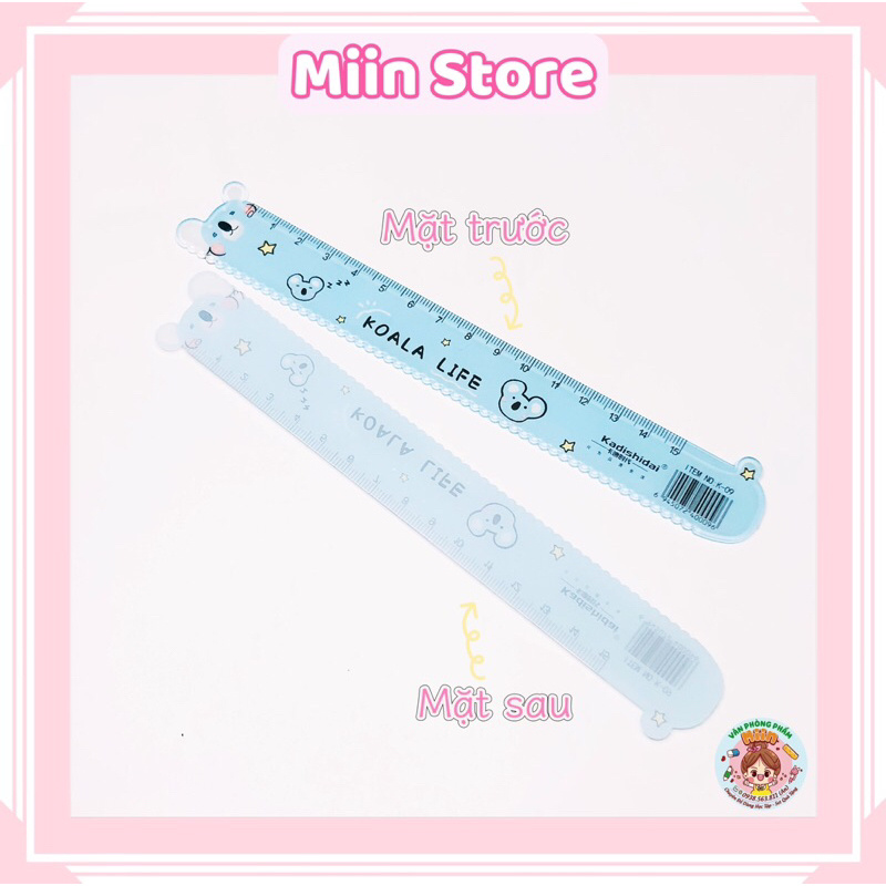 Thước Kẻ Hình Con Vật Trong Suốt Bằng Nhựa Mica Đo Độ Dài 15cm Hình Gấu Thỏ Chuột Chó Dễ Thương