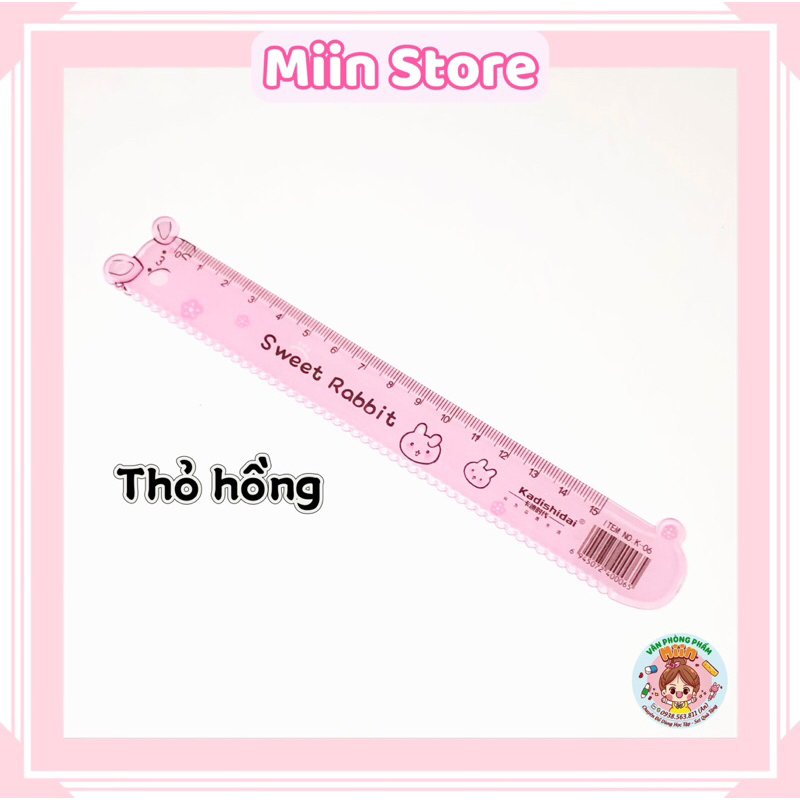 Thước Kẻ Hình Con Vật Trong Suốt Bằng Nhựa Mica Đo Độ Dài 15cm Hình Gấu Thỏ Chuột Chó Dễ Thương