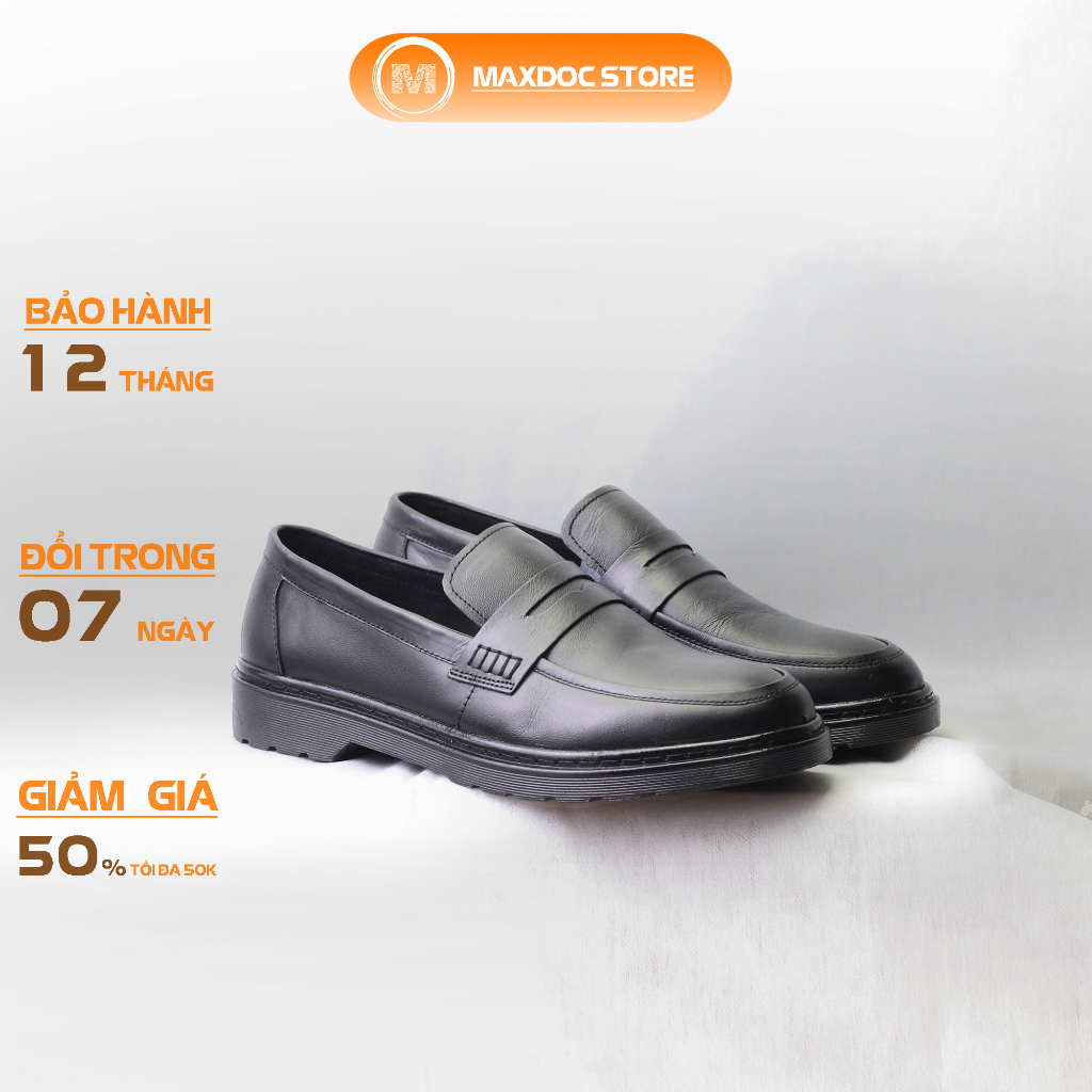 Giày Lười  ALL BLACK L83 Da Bò