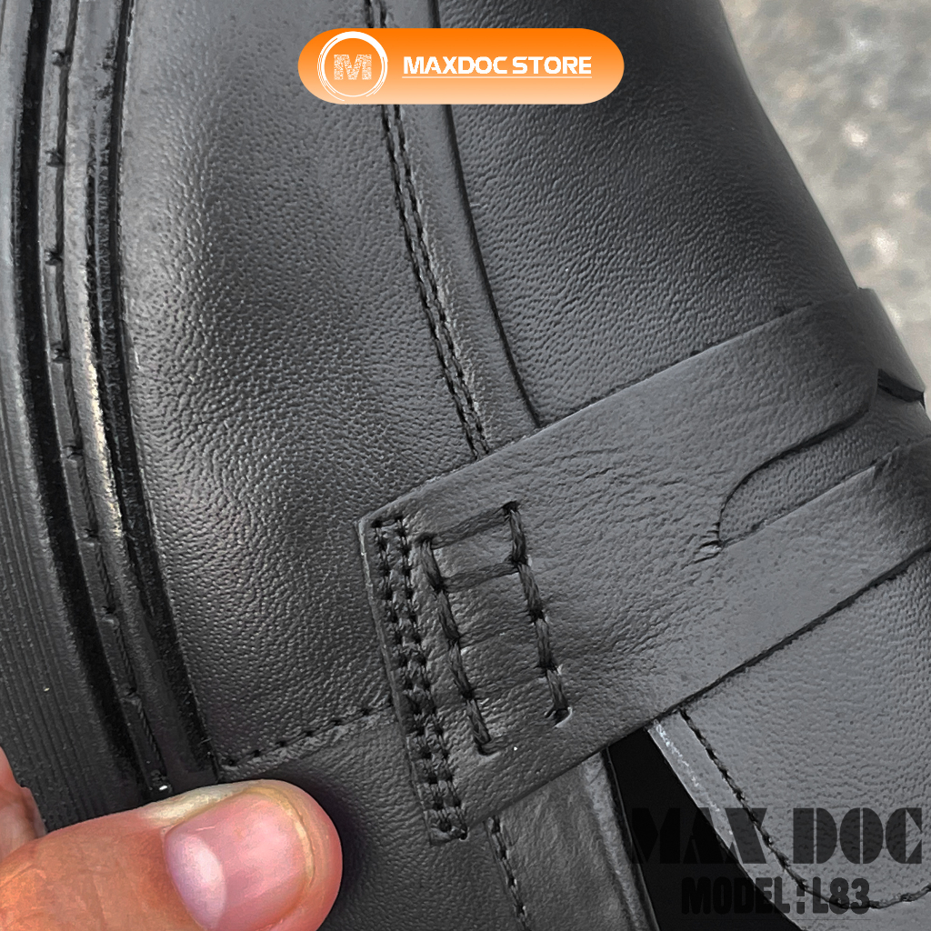 Giày Lười  ALL BLACK L83 Da Bò