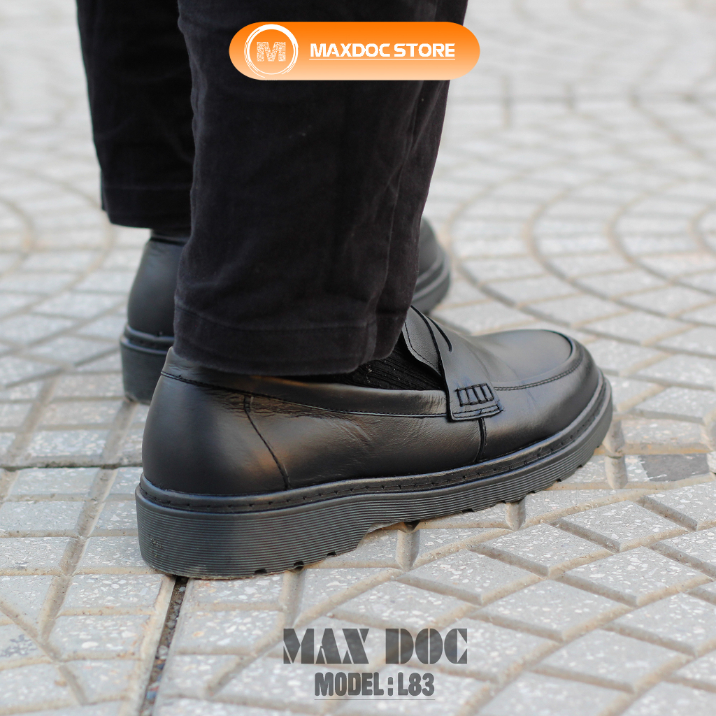 Giày Lười  ALL BLACK L83 Da Bò