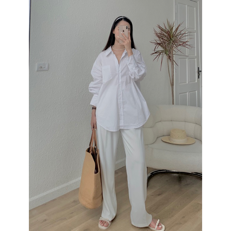 Áo sơ mi xanh pastel