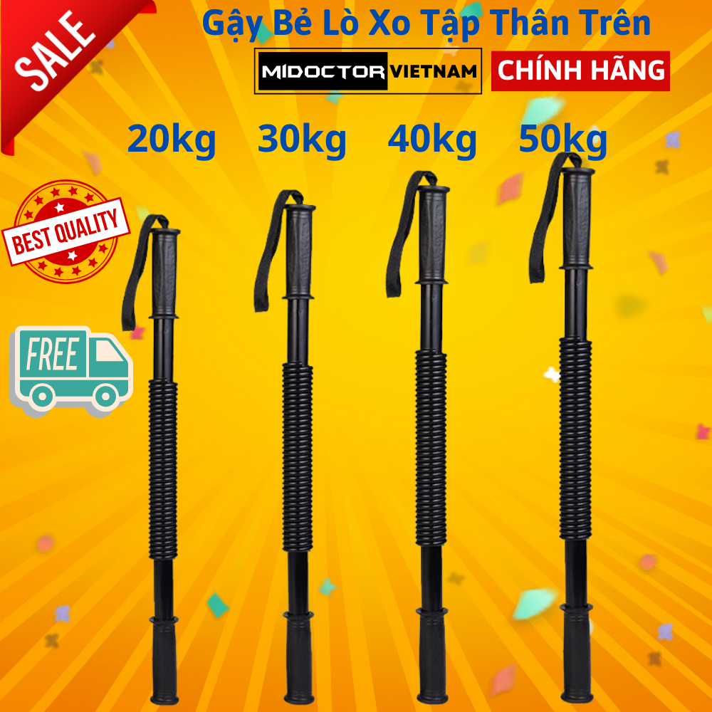 Gậy Bẻ Lò Xo Tập Cơ Tay Lực Bẻ Từ 20Kg 30Kg 40Kg 50Kg 60Kg Tập Tay , Vai , Xô , Ngực Body Tại Nhà - Hãng miDoctor
