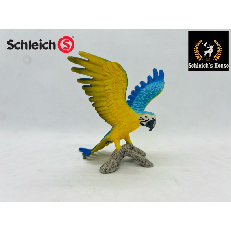 Mô hình động vật , đồ chơi con vật Schleich chính hãng Chim Vẹt Macaw xanh vàng 14690 - Schleich House