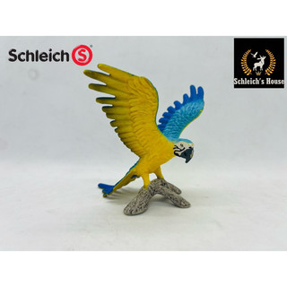 Mô hình động vật , đồ chơi con vật Schleich chính hãng Chim Vẹt Macaw xanh vàng 14690 - Schleich House