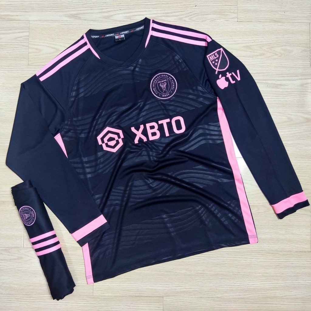 Bộ quần áo đá banh tay dài Miami, Bộ quần áo bóng đá tay dài in tên và số theo yêu cầu