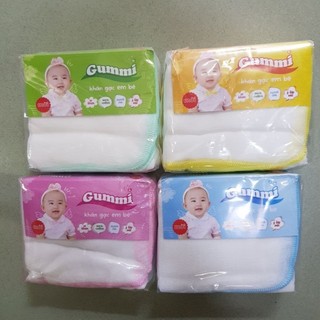 Khăn sữa cotton, khăn gạc em bé 3 lớp Gummi, khăn mùng vuông