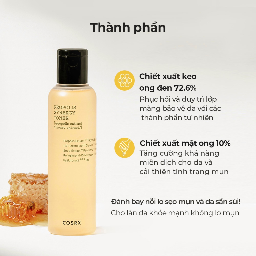 Cosrx Hydrium Watery Toner & Full Fit Propolis Synergy Toner cho làn da tươi sáng, kết hợp tuyệt vời giữa nước propolis và nước panthenol