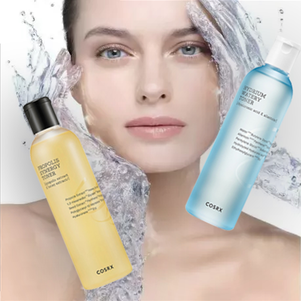 Cosrx Hydrium Watery Toner & Full Fit Propolis Synergy Toner cho làn da tươi sáng, kết hợp tuyệt vời giữa nước propolis và nước panthenol