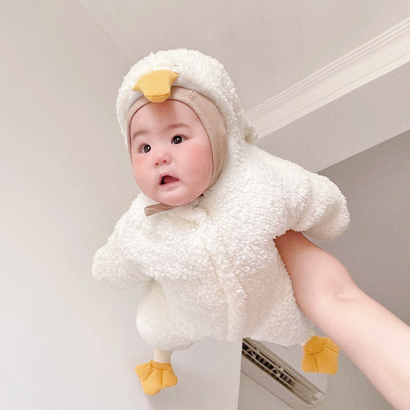 Body Ủ Ấm Hình Chim Cánh Cụt Ngộ Nghĩnh Đáng Yêu- Vịt trắng Cho Bé 3 - 12kg