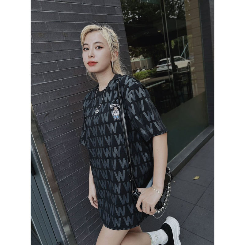 Áo thun in mono thêu gấu