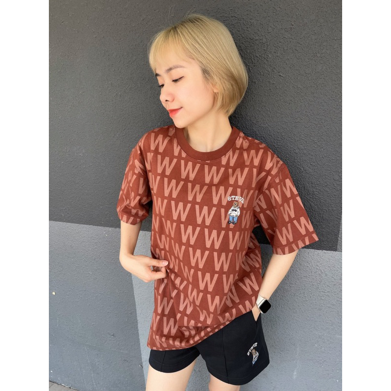 Áo thun in mono thêu gấu