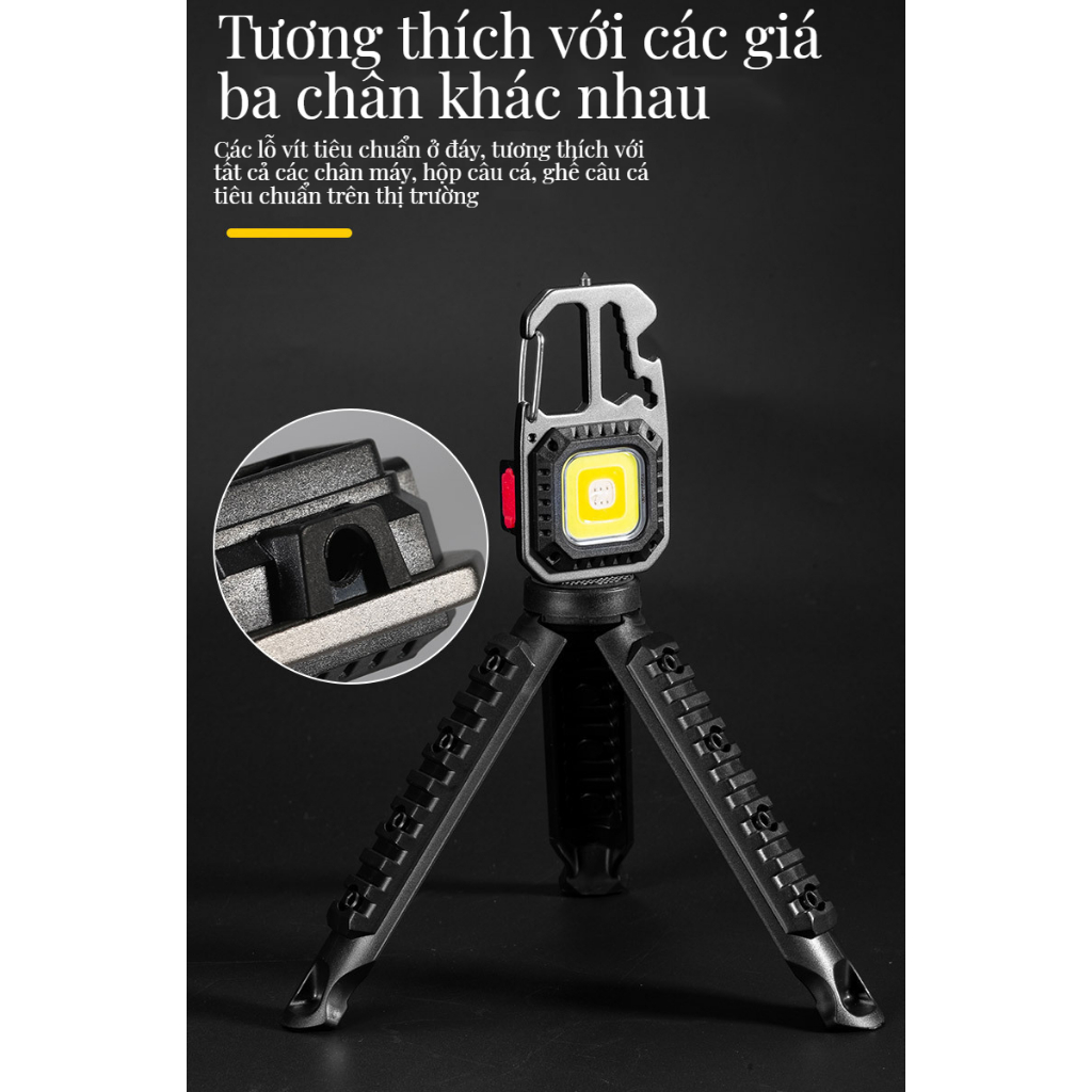 Đèn Cob Mini Làm Việc Với Móc Khóa Nam Châm Để Mở Bia Đèn Pin Cảnh Báo Khẩn Cấp Ngoài Trời