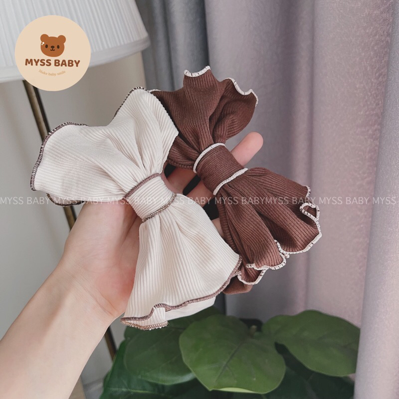 Turban nơ viền bèo cho bé MYSS BABY