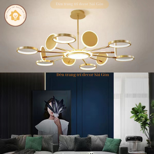 Đèn chùm decor hiện đại 12 bóng thiết kế 3 chế độ ánh sáng thích hợp trang trí phòng khách phòng ngủ
