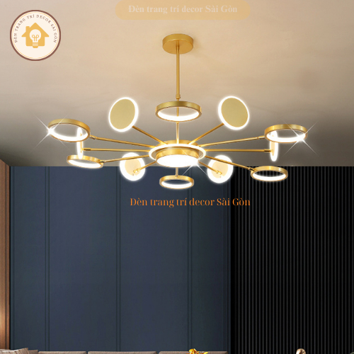 Đèn chùm decor hiện đại 12 bóng thiết kế 3 chế độ ánh sáng thích hợp trang trí phòng khách phòng ngủ