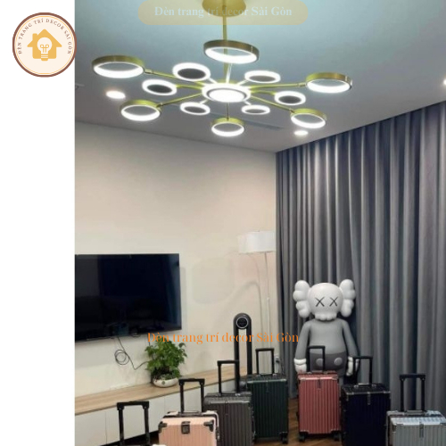 Đèn chùm decor hiện đại 12 bóng thiết kế 3 chế độ ánh sáng thích hợp trang trí phòng khách phòng ngủ