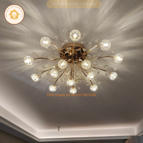 Đèn chùm hiện đại decor hình bông 15 bóng 3 chế độ ánh sáng tùy chỉnh phong cách hiện đại sang trọng