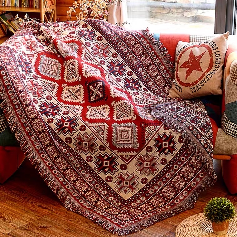 [Ảnh thật] Khăn phủ sofa,thảm trải vintage thổ cẩm 90x180cm