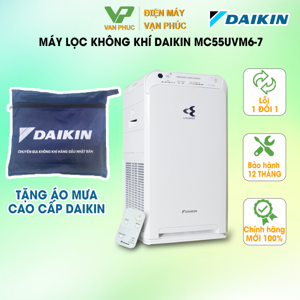 Máy lọc không khí Daikin MC55UVM6-7 (phù hợp phòng 41m2) - Chính hãng BH-12 tháng
