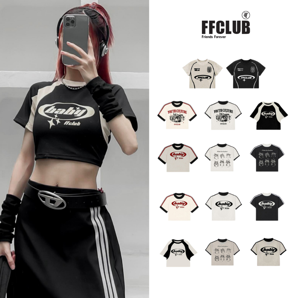 ÁO THUN CROPTOP FFCLUB MIX 1 - ÁO CROPTOP STREETWEAR LOCALBRAND CHÍNH HÃNG