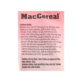Ngũ cốc Yến mạch Maccereal (Bịch 20 gói x 24gr) - Hàng tách Khuyến mãi có dính keo