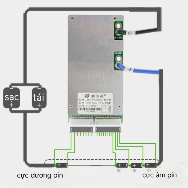 Mạch BMS JBD 8s, 16s, 20s...24v, 48v, 60v bảo vệ và cân bằng pin sắt 3.2v