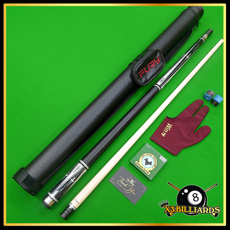 FURY AK 1X Cơ Bida Chơi Libre Tặng Full Phụ Kiện, Ngọn Cuốn Chỉ Linen, Bi A Lip Bảo Hành Chính Hãng 