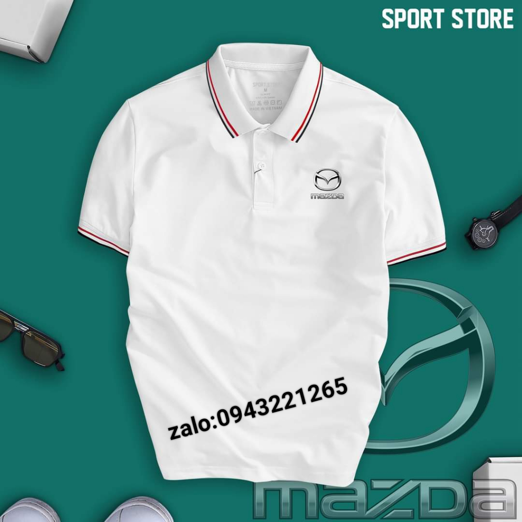 Áo POLO XE HƠI MAZDA  Cao cấp cotton thấm hút mồ hôi - nam nữ cao cấp, vải xịn, màu đẹp độc quyền