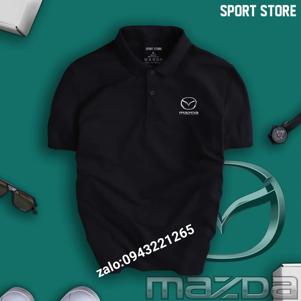 Áo POLO XE HƠI MAZDA  Cao cấp cotton thấm hút mồ hôi - nam nữ cao cấp, vải xịn, màu đẹp độc quyền
