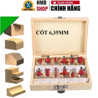 Bộ mũi phay gỗ,mũi soi gỗ 6.35mm-lưỡi phay gỗ