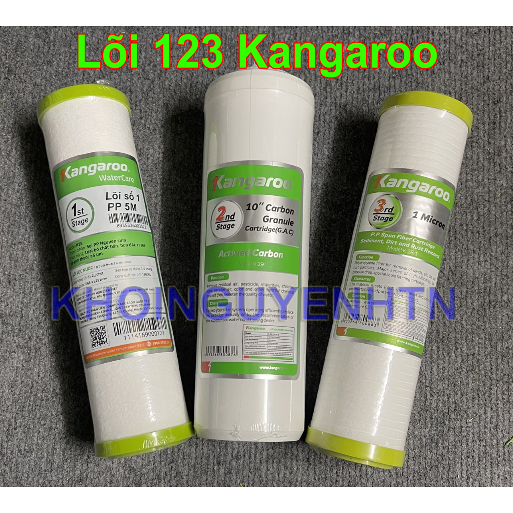 Bộ lõi lọc nước 1-2-3-4-5-6-7-8 dùng cho máy lọc RO nước gia đình