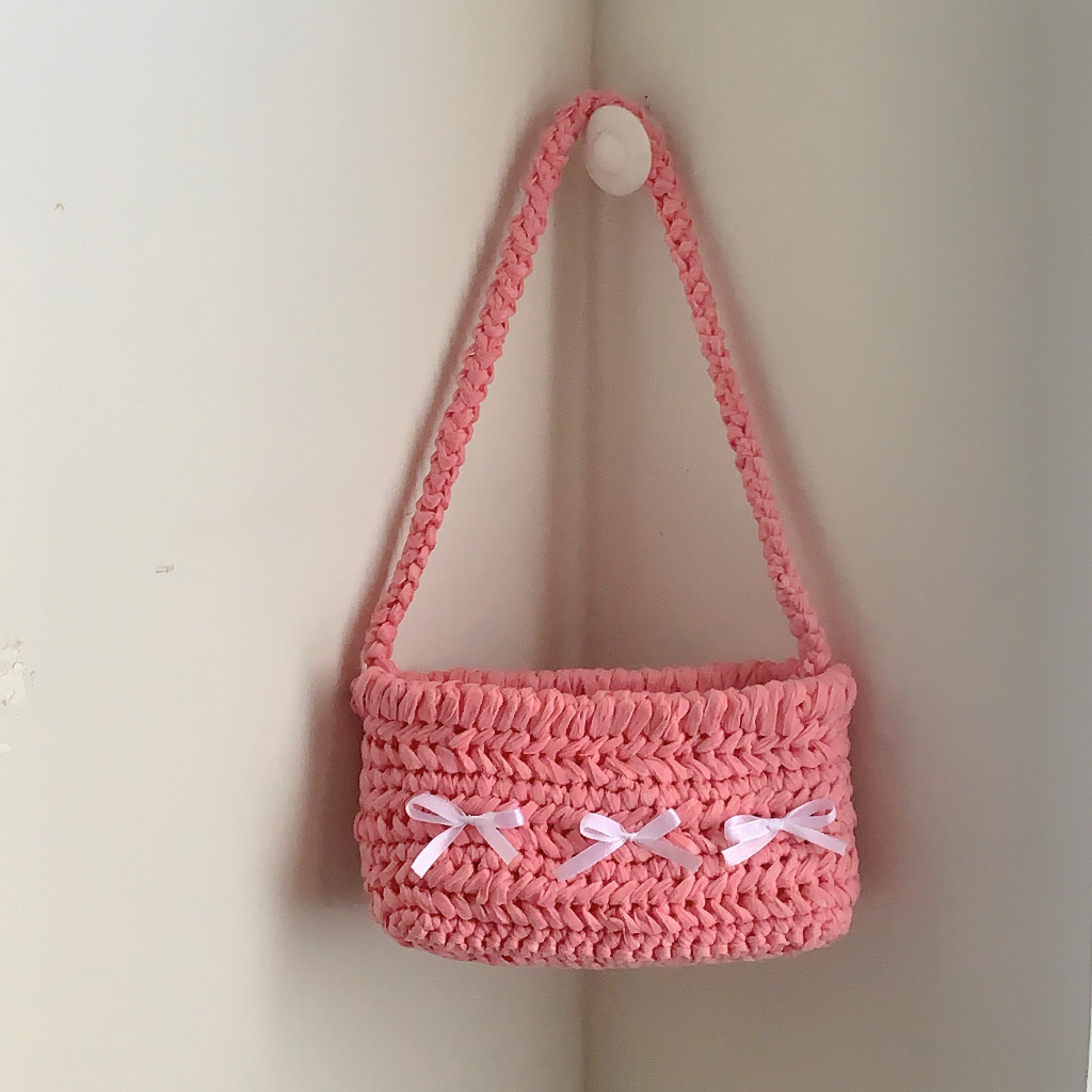 Túi đính nơ đeo vai sợi cotton GND thời trang nữ