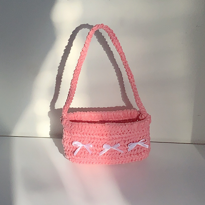 Túi đính nơ đeo vai sợi cotton GND thời trang nữ