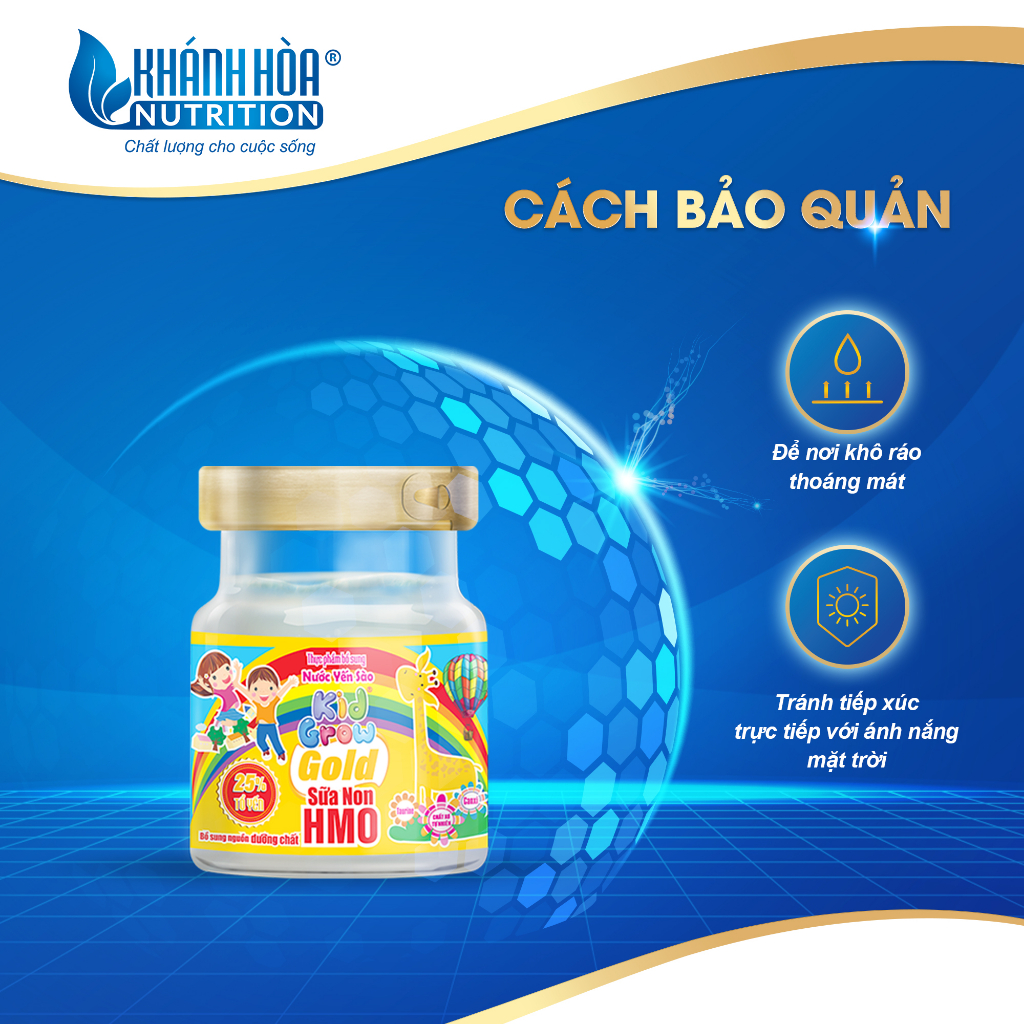 Nước Yến Sào Cho Bé KIDGROW Gold 25% Tổ yến Plus HMO Hũ 70 ML - Khánh Hòa Nutrition