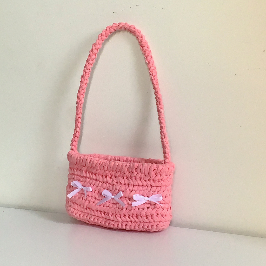 Túi đính nơ đeo vai sợi cotton GND thời trang nữ