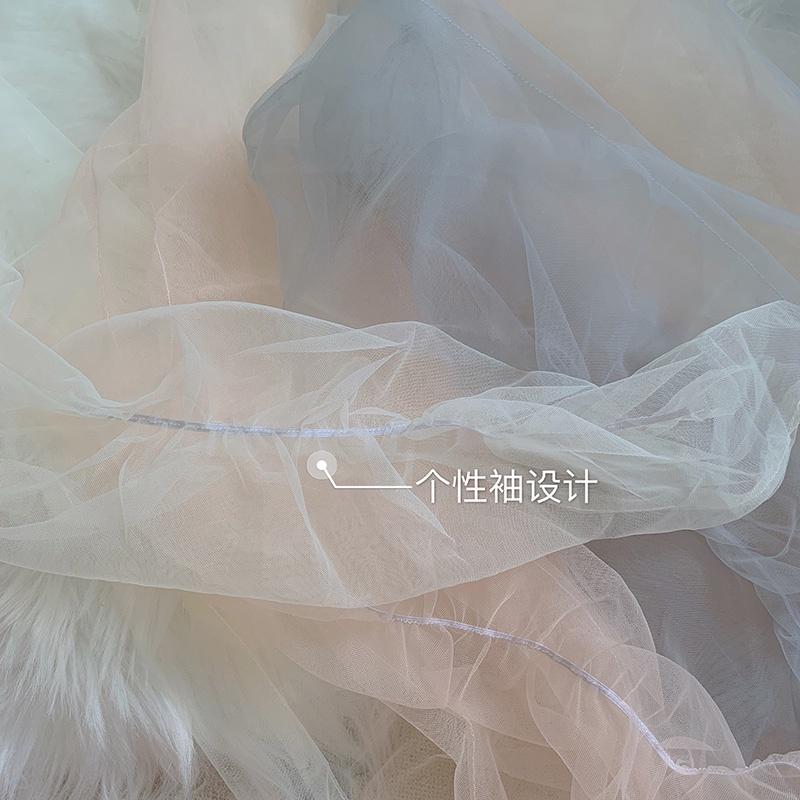 Áo lưới ren mỏng tay dài cổ tròn thời trang cho nữ MS187