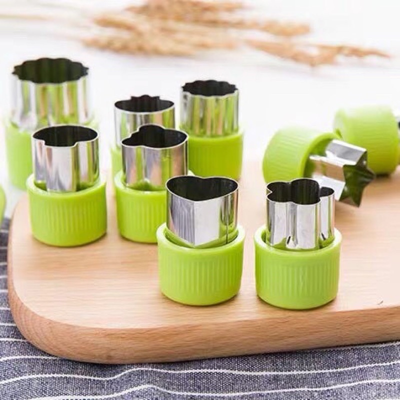 Khuôn tạo hình rau củ quả inox Set 3 khuôn cắt tạo hình rau củ quả cho bé ăn dặm