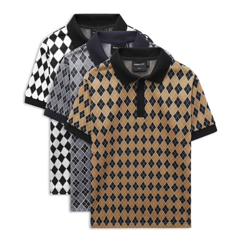 Áo Polo Nam Mature Standard Check, Chất Vải Cotton Dệt Blend Thoải Mái, PL0065, SOMEHOW
