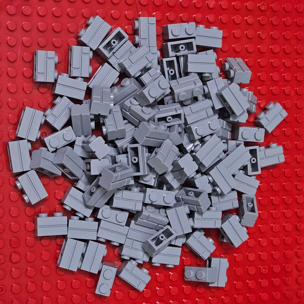 Combo 1 lạng gạch xây thành 1x2 xám nhạt