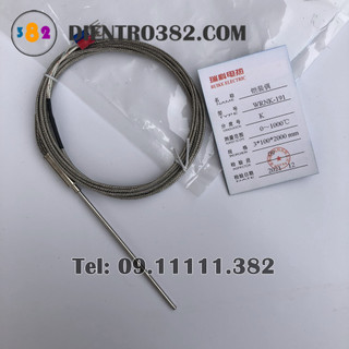 Can nhiệt phi 3 dài 100mm, cảm biến nhiệt độ can k đầu dò phi 3 dài 100m, dây dẫn dài 2m, 3m.