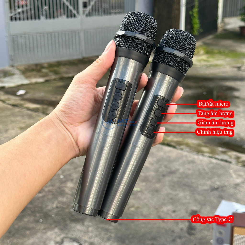 Loa Xách Tay Bluetooth Karaoke TW318- Thiết Kế Sang Trọng, Âm Thanh Sóng Động Chất Lượng Cao, Tặng Kèm 2 Micro Không Dây