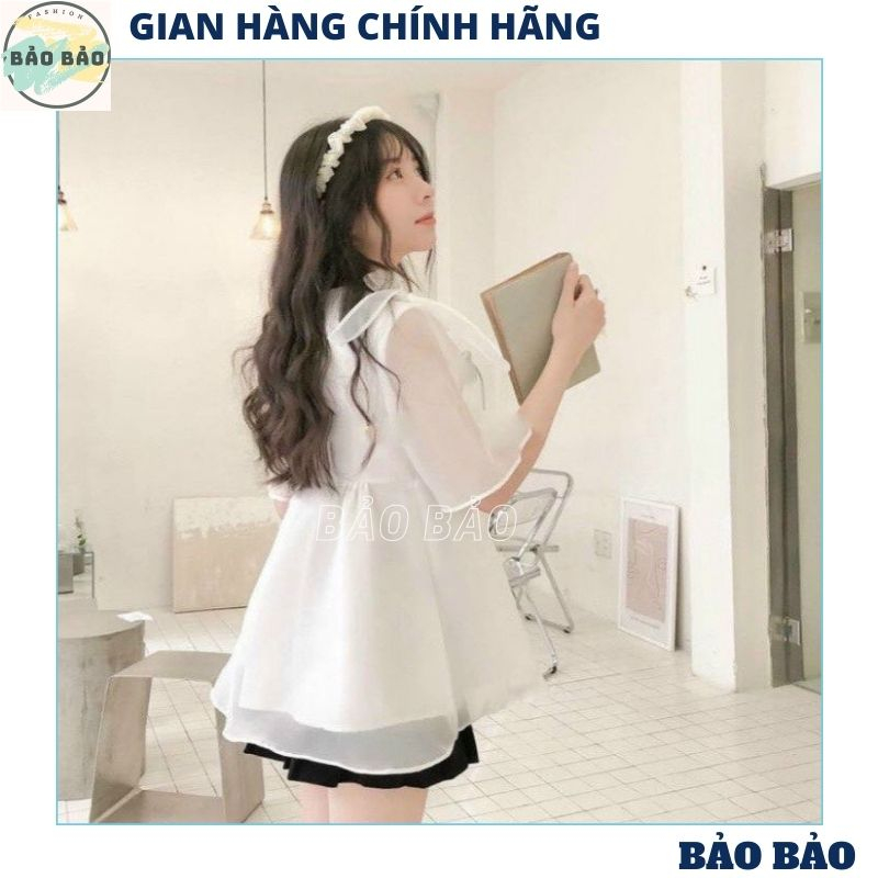 Đầm - Váy voan tơ trễ vai tay bồng 2 lớp cực xinh tiểu thư bánh bèo dễ thương ulzzang đầm công chúa- BẢO BẢO