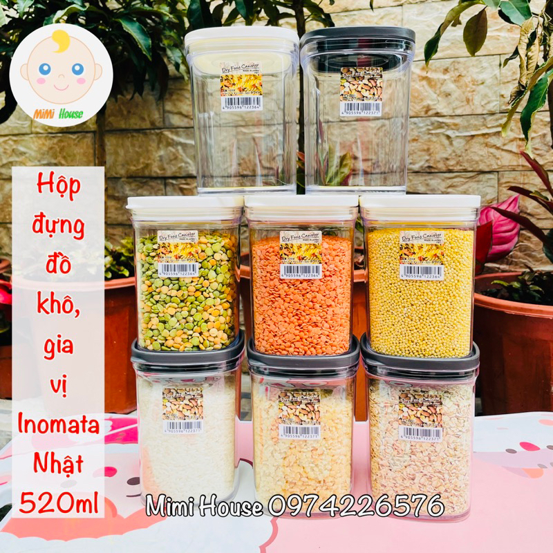 Hộp đựng đồ khô, gia vị Inomata Nhật Bản 520ml