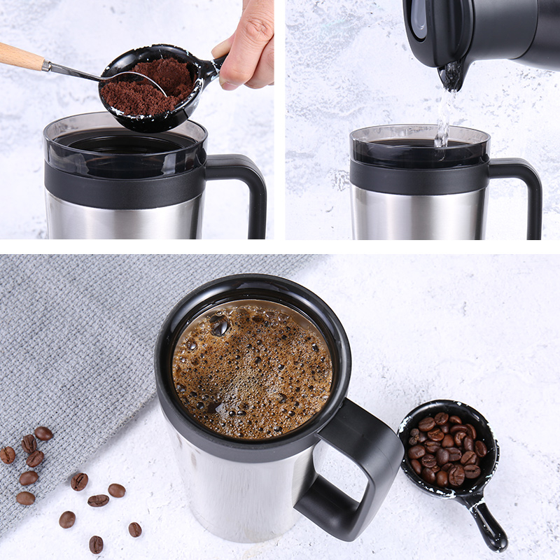 Ly Giữ Nhiệt Pha Trà, Cà Phê Lock&Lock Coffee Filter Mug LHC4197SLV 580ml Màu Bạc