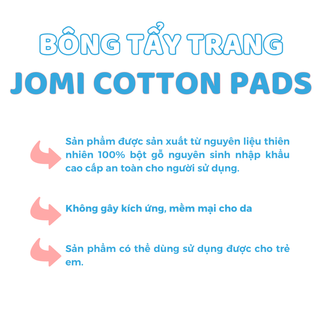 Bông Tẩy Trang Jomi Cotton Pads Nhật Bản Túi 80 Miếng