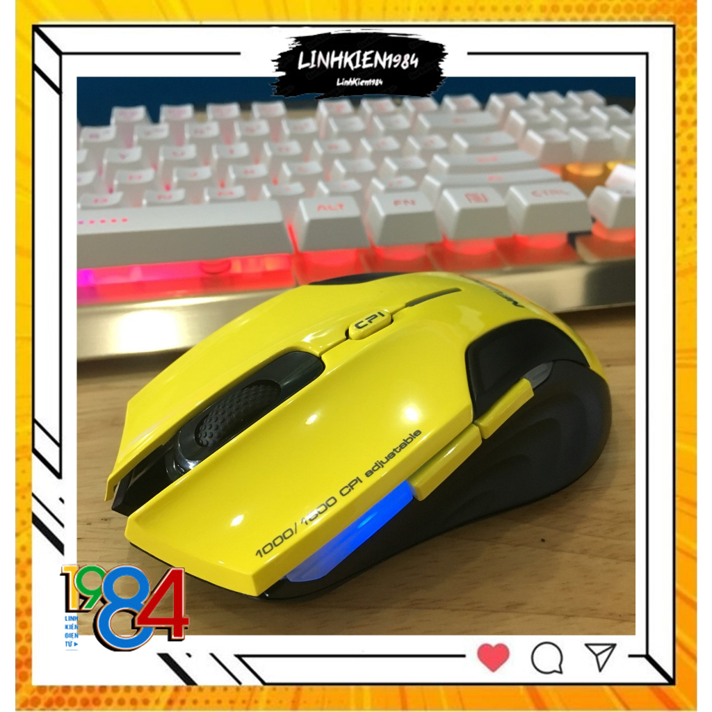 Chuột Gaming Không Dây Newmen E500 (2.4Ghz) Vàng