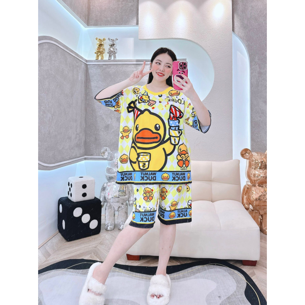 Đồ bộ bigsize lửng thun lạnh in 3d hoạt hình - Phương Tip. hongduyen_2188.